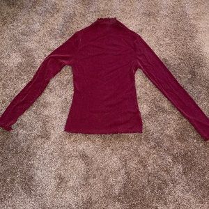 Sheer red/burgundy sparkle top